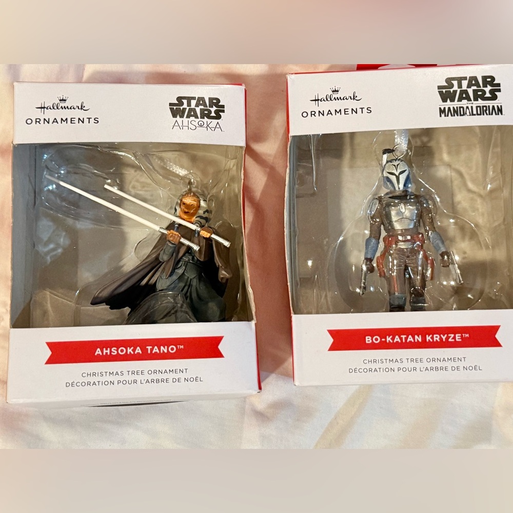 Hallmark Star Wars “AHSOKA TANO” and “Bo-Karan Kryze” Christmas Ornaments